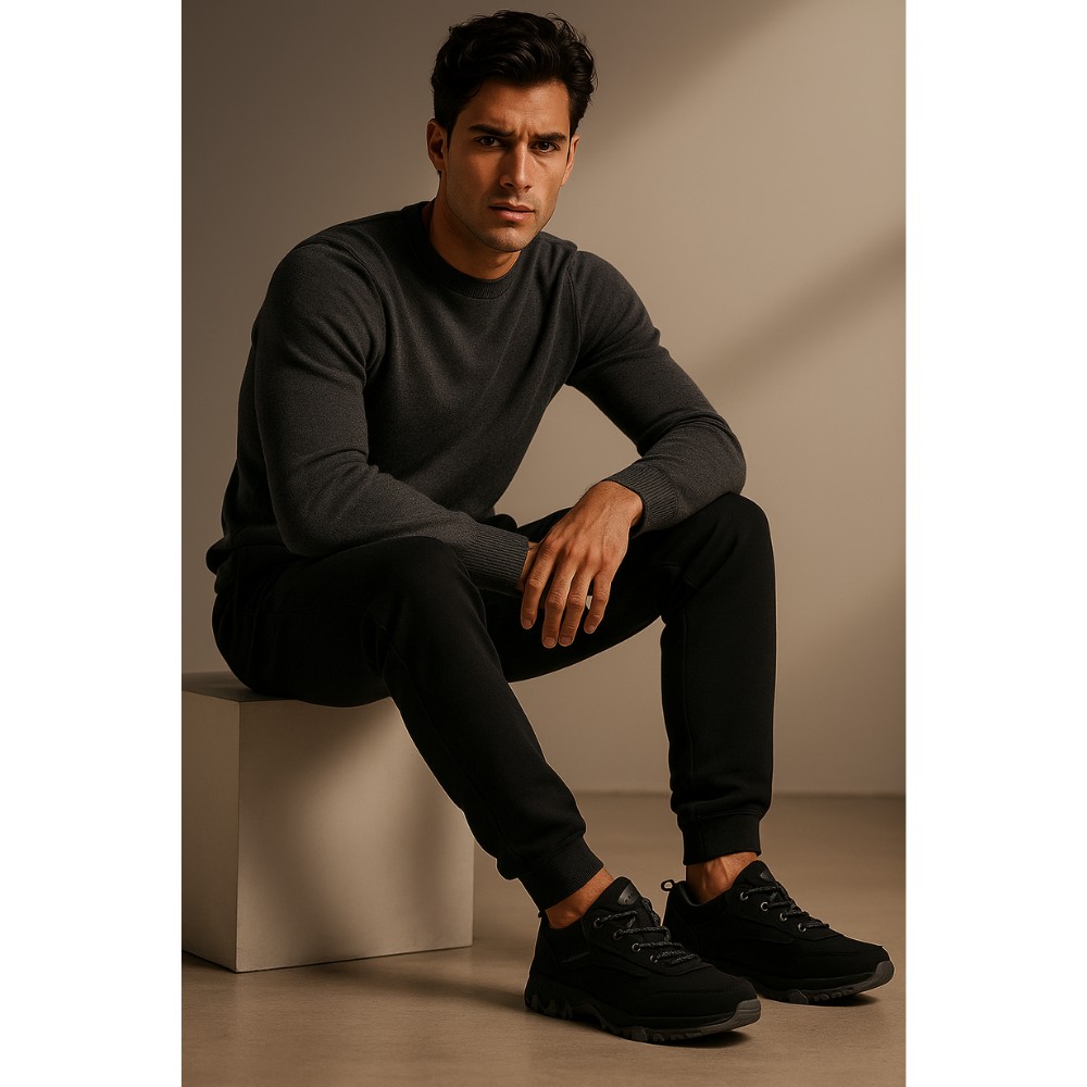 Men’s Black Sneakers Grunberg 148153-04-01 6078 with Gore-Tex and NanoTex