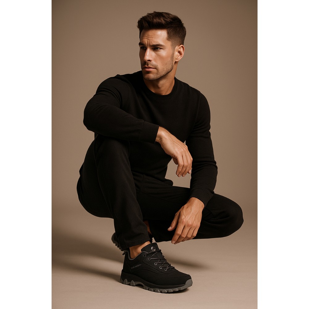 Men’s Black Sneakers Grunberg 148153-04-01 6078 with Gore-Tex and NanoTex