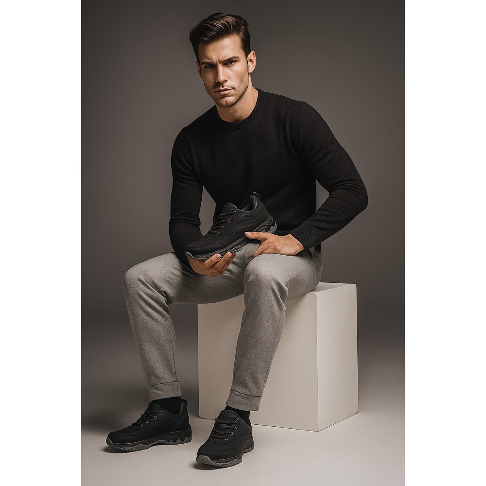 Men’s Black Sneakers Grunberg 148153-04-01 6078 with Gore-Tex and NanoTex