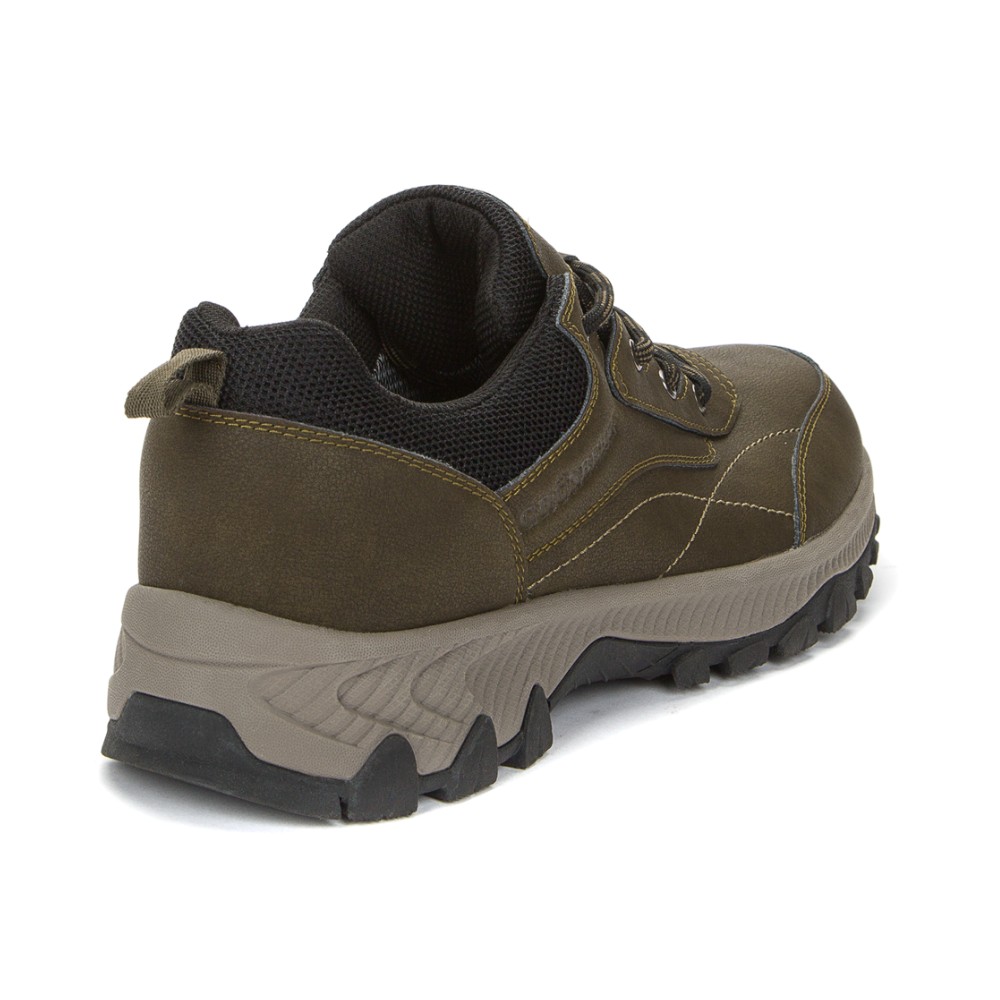 Мужские треккинговые кроссовки хаки Grunberg 148153-04-02 6079 из натуральной кожи с утеплением, мембраной Gore-Tex и подкладкой NanoTex