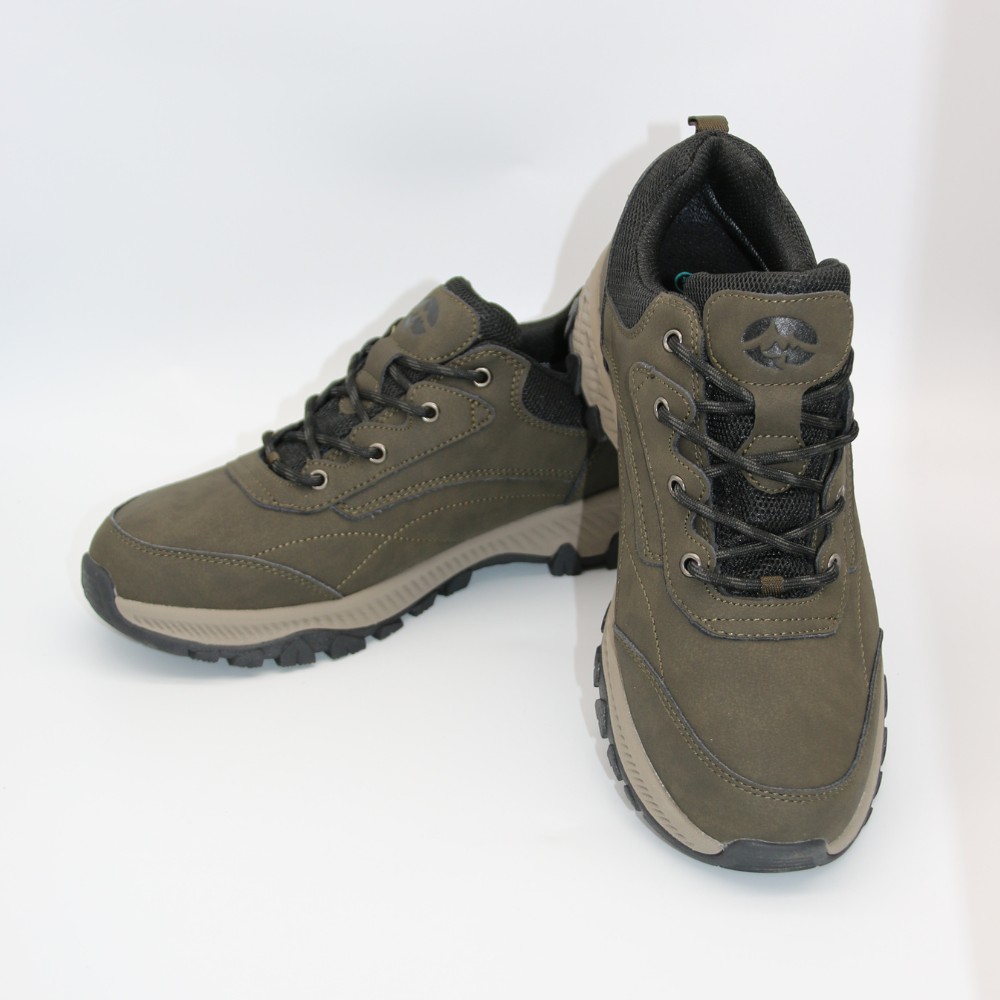 Мужские треккинговые кроссовки хаки Grunberg 148153-04-02 6079 из натуральной кожи с утеплением, мембраной Gore-Tex и подкладкой NanoTex