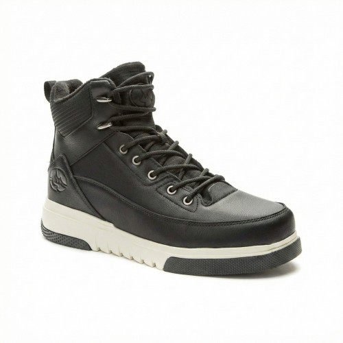 Мужские черные зимние ботинки Grunberg 148198-13-01 6081 из натуральной кожи с утеплением из натуральной шерсти от итальянского бренда