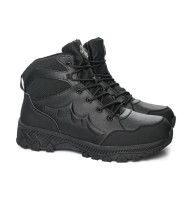 Мужские чёрные зимние ботинки Grunberg 148153-14-01E 6082 из натуральной кожи с утеплением из шерсти от итальянского бренда