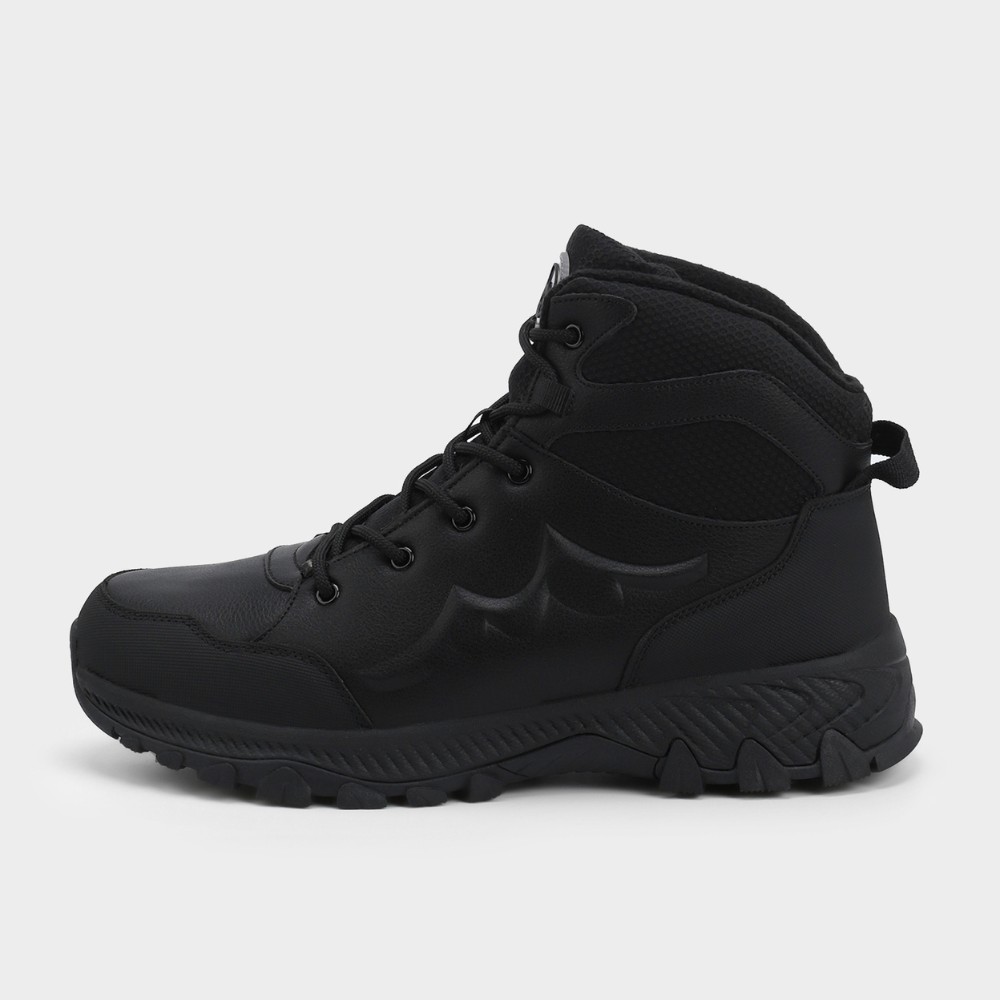 Men’s black winter boots Grunberg 148153-14-01E 6082 - genuine leather and warm wool lining