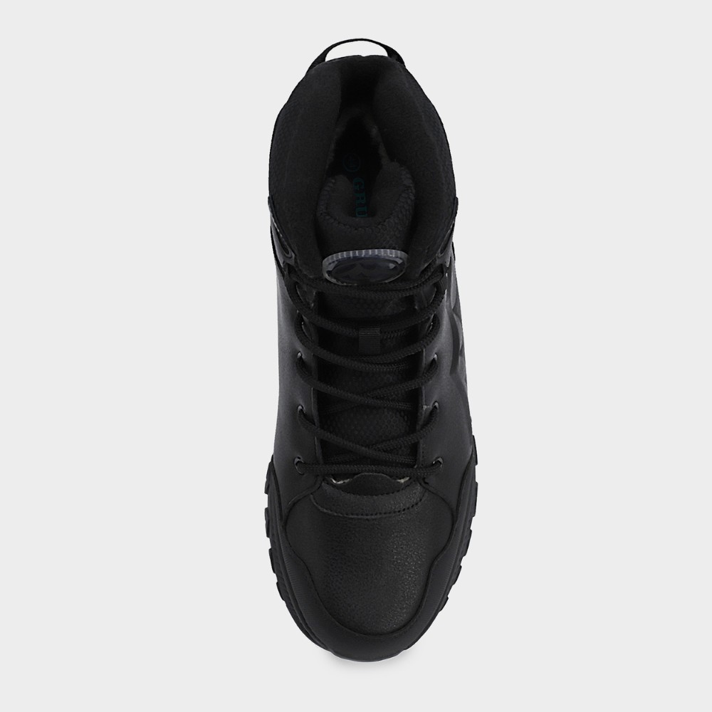 Men’s black winter boots Grunberg 148153-14-01E 6082 - genuine leather and warm wool lining