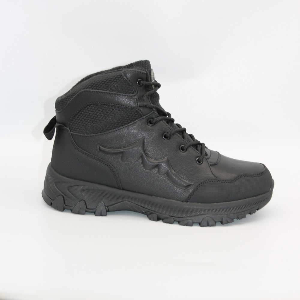 Men’s black winter boots Grunberg 148153-14-01E 6082 - genuine leather and warm wool lining