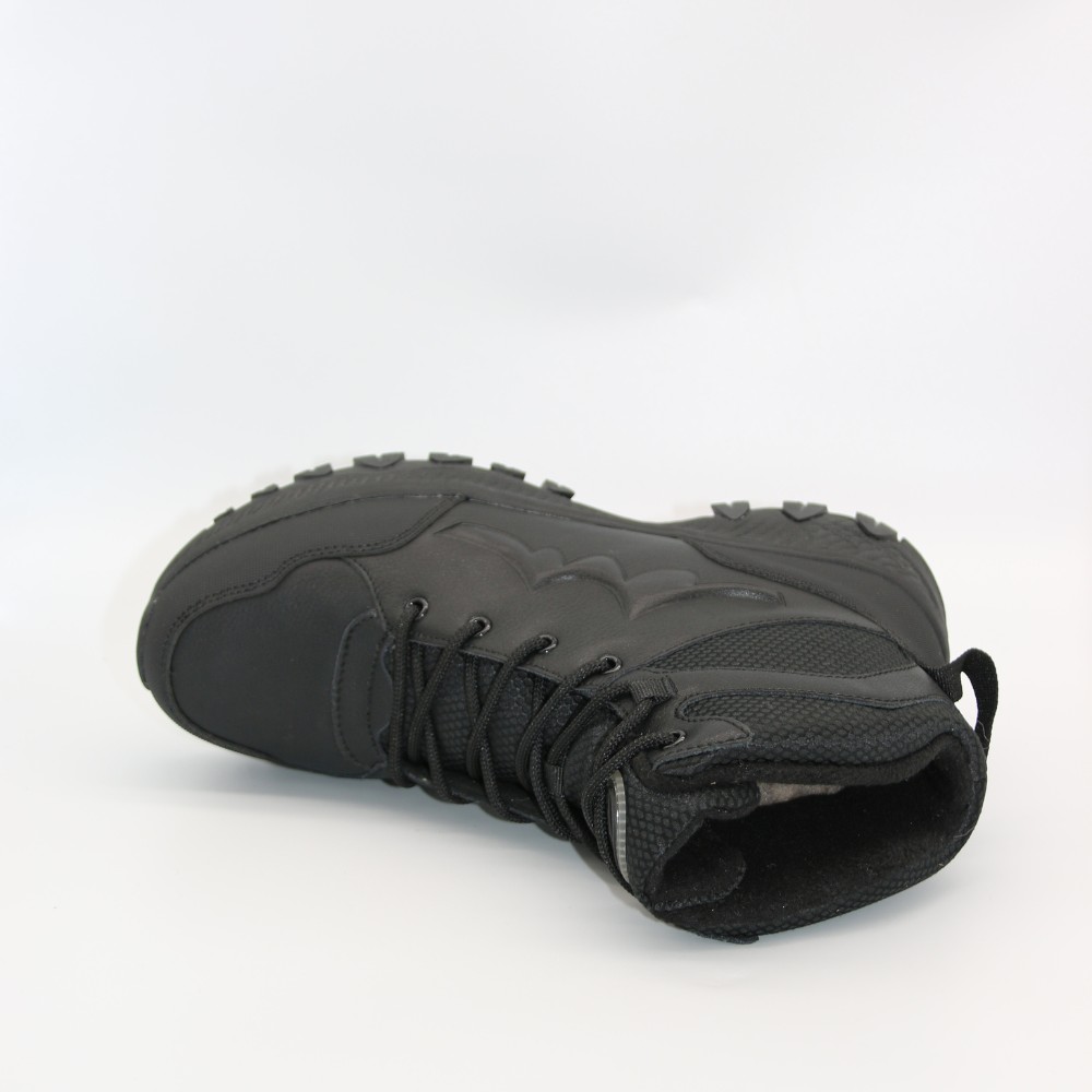 Men’s black winter boots Grunberg 148153-14-01E 6082 - genuine leather and warm wool lining