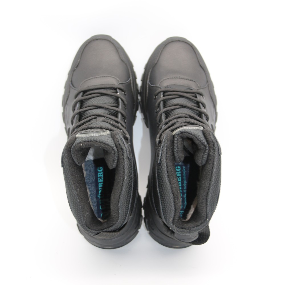 Men’s black winter boots Grunberg 148153-14-01E 6082 - genuine leather and warm wool lining