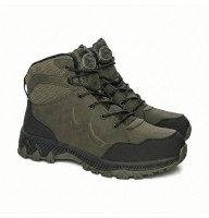 Men's khaki winter boots GRUNBERG 148153-14-03 6083 made of genuine leather with natural wool insulation from the Italian brand