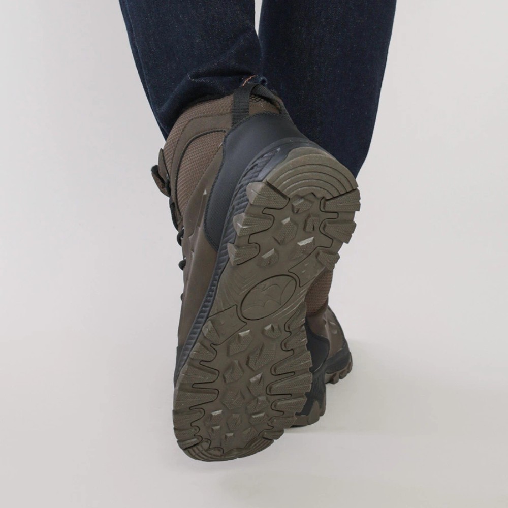 Мужские зимние ботинки хаки GRUNBERG 148153-14-03 6083 из натуральной кожи с шерстью