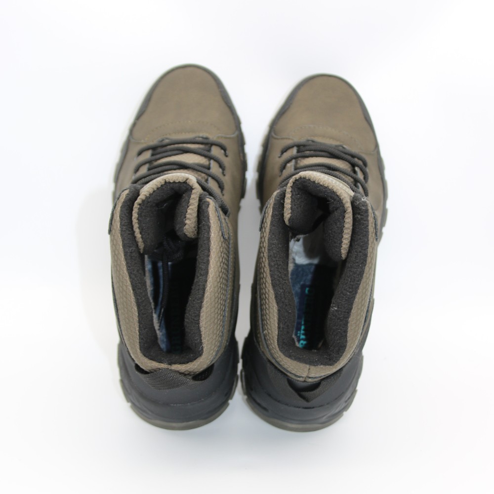 Мужские зимние ботинки хаки GRUNBERG 148153-14-03 6083 из натуральной кожи с шерстью