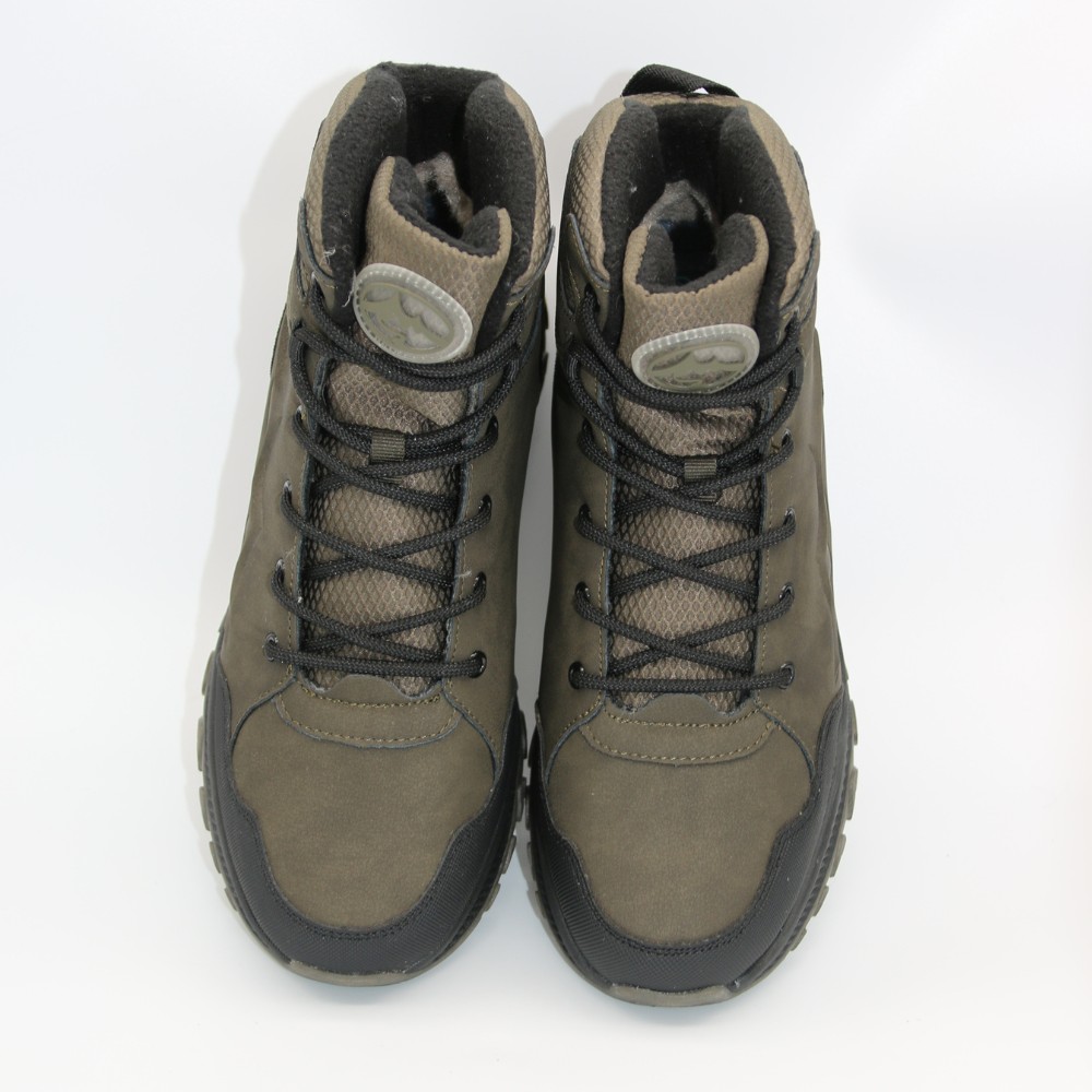 Мужские зимние ботинки хаки GRUNBERG 148153-14-03 6083 из натуральной кожи с шерстью