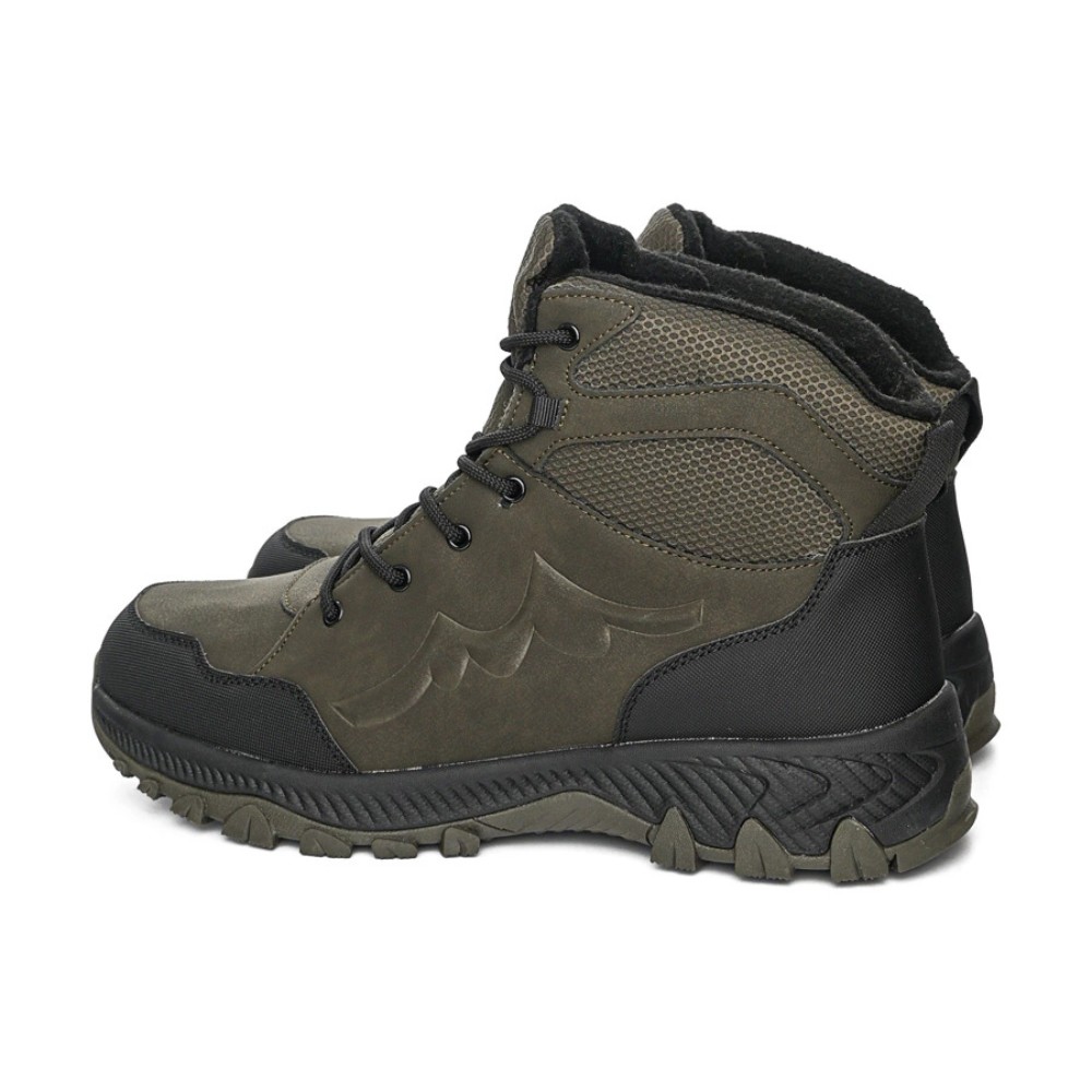 Мужские зимние ботинки хаки GRUNBERG 148153-14-03 6083 из натуральной кожи с шерстью