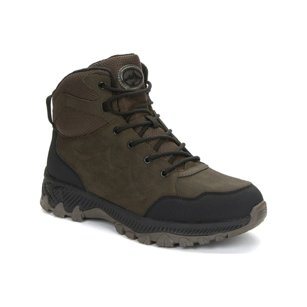 Мужские зимние ботинки хаки GRUNBERG 148153-14-03 6083 из натуральной кожи с шерстью