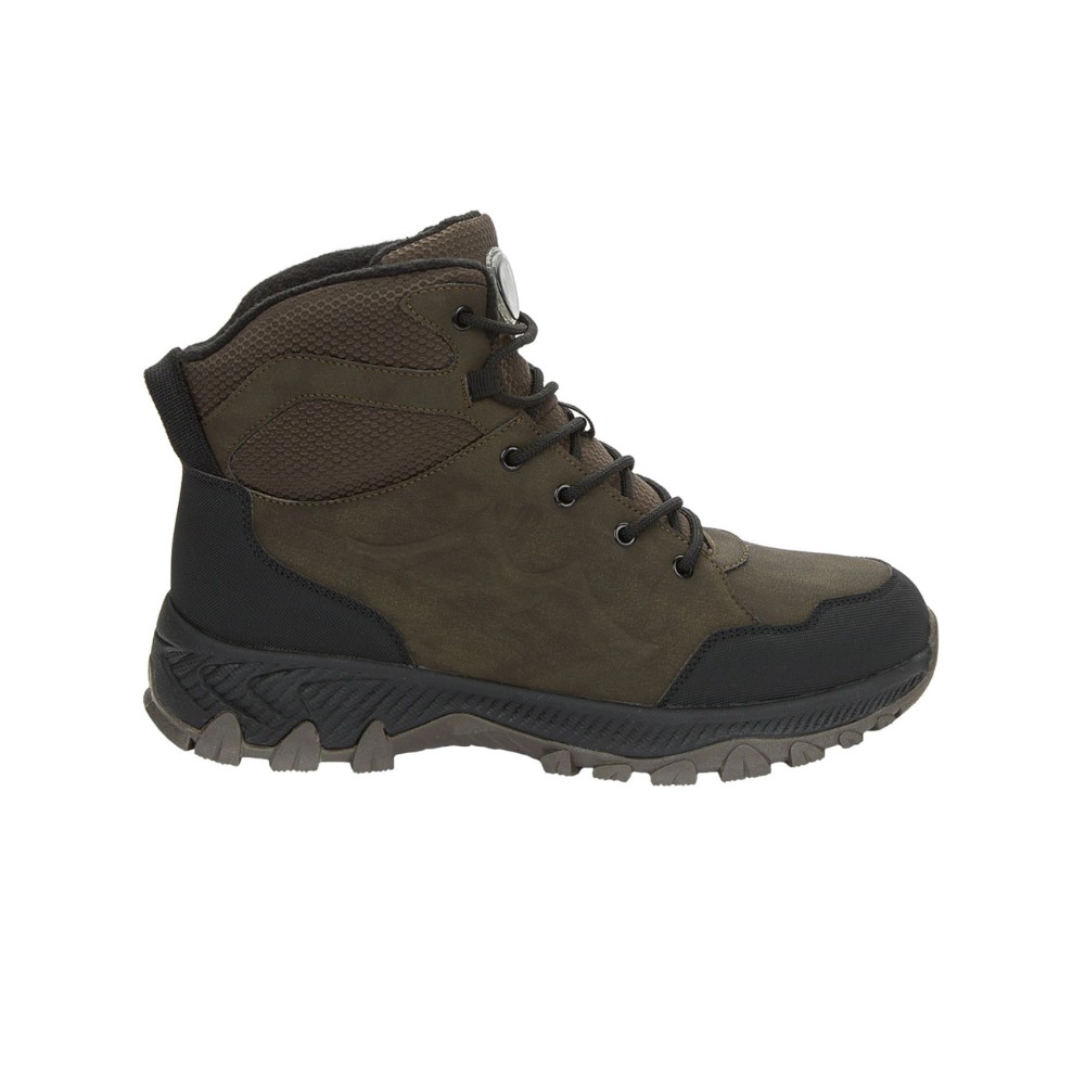 Мужские зимние ботинки хаки GRUNBERG 148153-14-03 6083 из натуральной кожи с шерстью