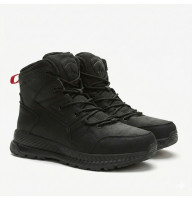 Men's black winter boots Grunberg 148193-10-01E 6085 made of genuine leather with natural wool insulation, Italian brand