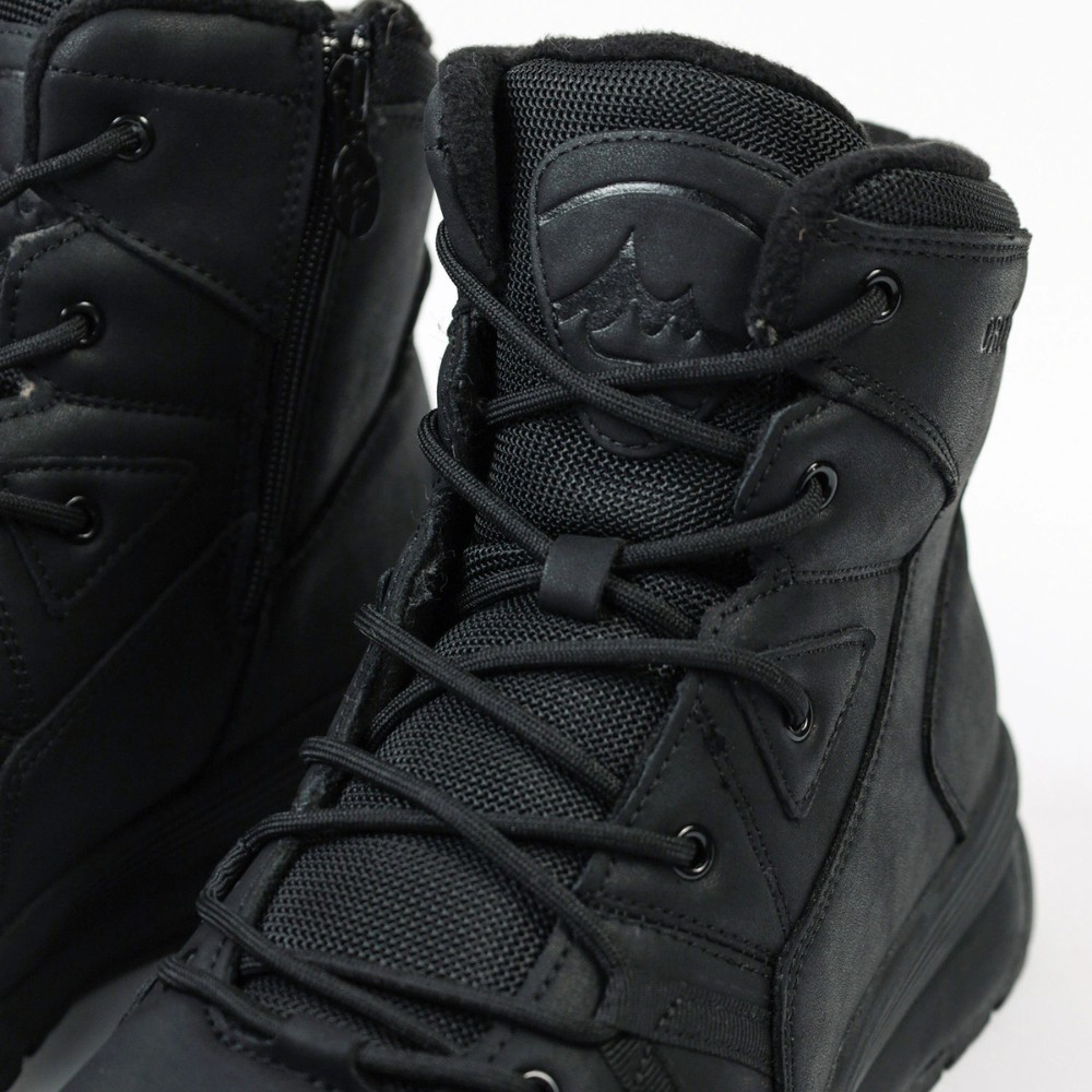 Grunberg 148193-10-01E 6085 - чёрные мужские зимние ботинки из натуральной кожи и шерсти