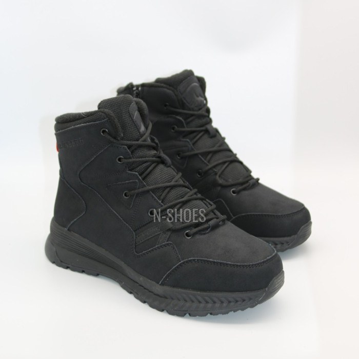 Men’s Black Leather Boots Grunberg 148193-10-01E 6085 Wool Lined