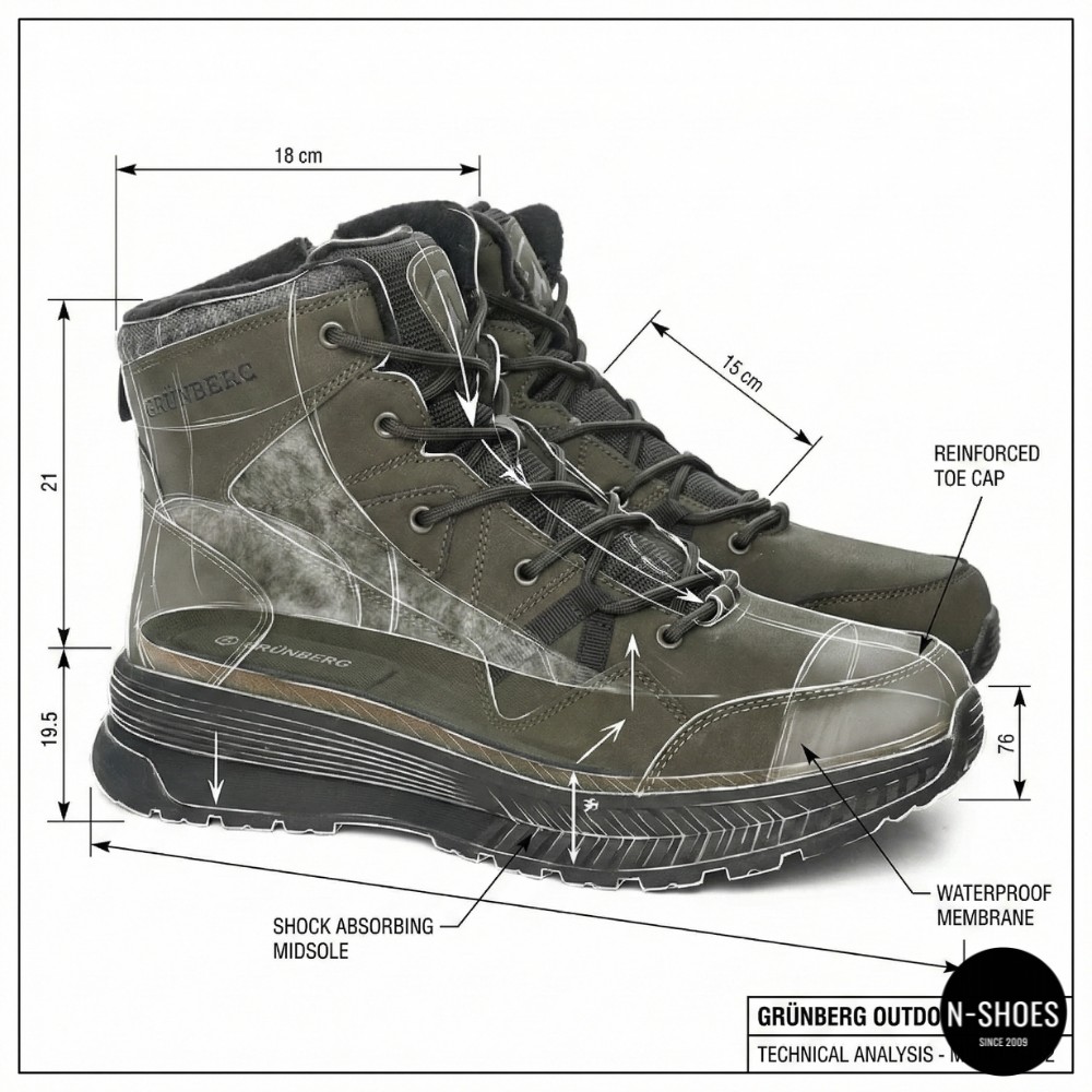 Чоловічі зимові черевики Grunberg 148193-10-03E 6086 (Хакі)