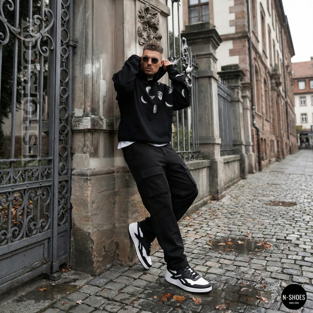 Чоловічі шкіряні кросівки Reebok BB 1000 100211081 6097 чорно-білі