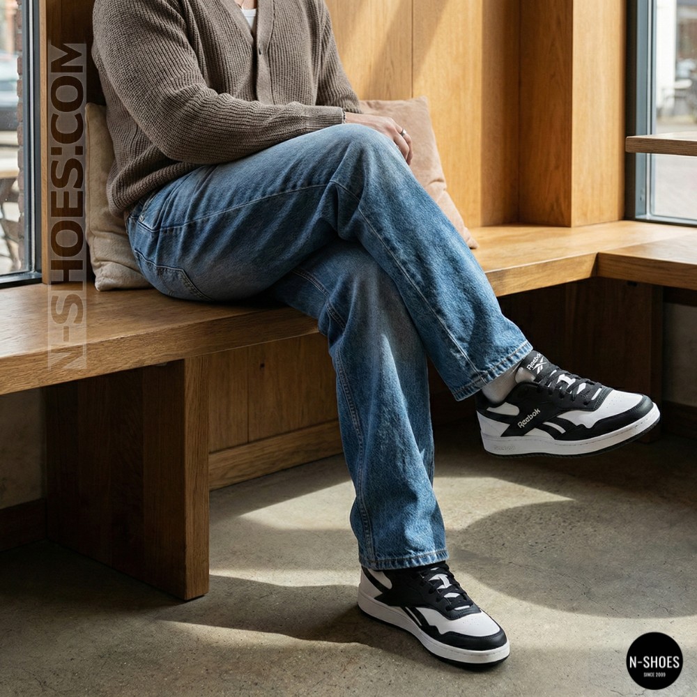 Чоловічі шкіряні кросівки Reebok BB 1000 100211081 6097 чорно-білі