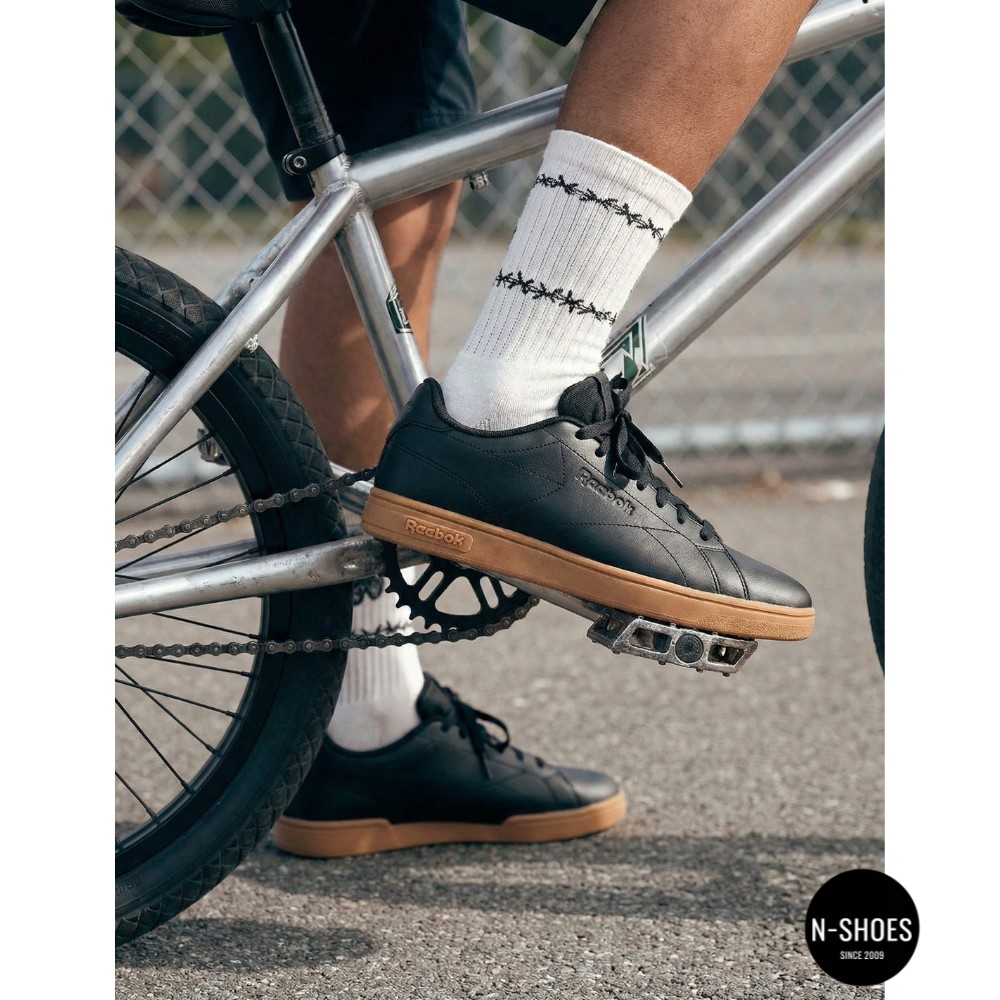 Оригинальные черные кеды Reebok Court Clean 100234604 6098 (Gum Sole)