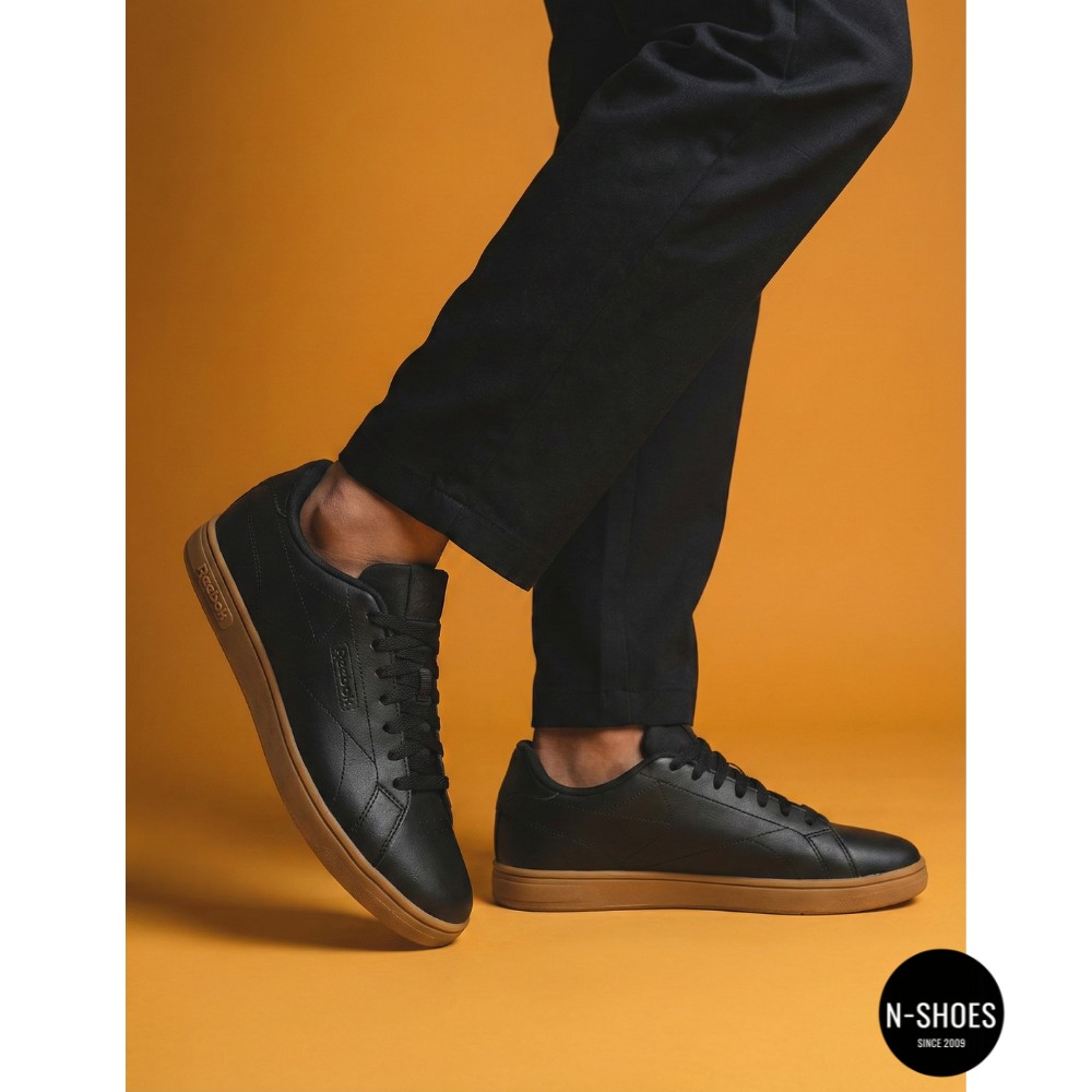 Оригинальные черные кеды Reebok Court Clean 100234604 6098 (Gum Sole)