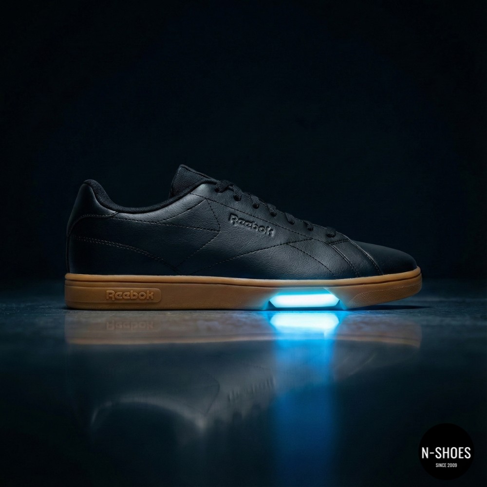 Оригинальные черные кеды Reebok Court Clean 100234604 6098 (Gum Sole)