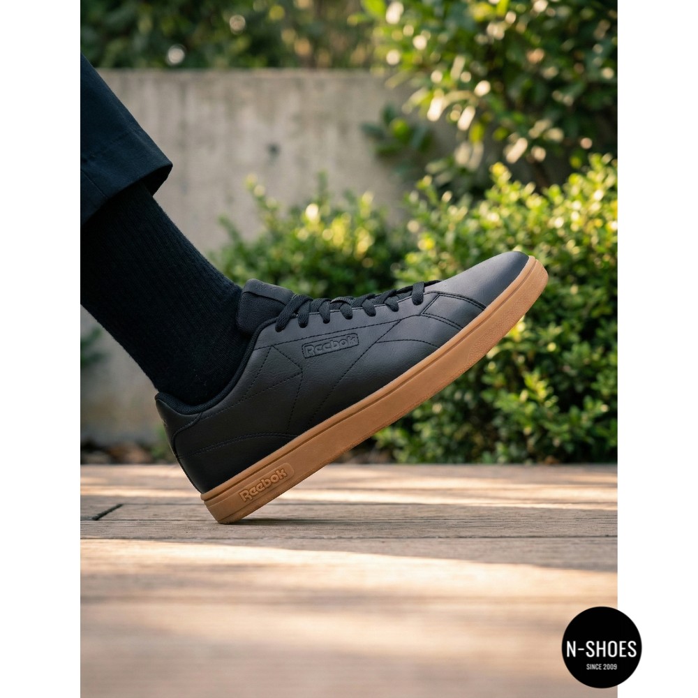 Оригинальные черные кеды Reebok Court Clean 100234604 6098 (Gum Sole)