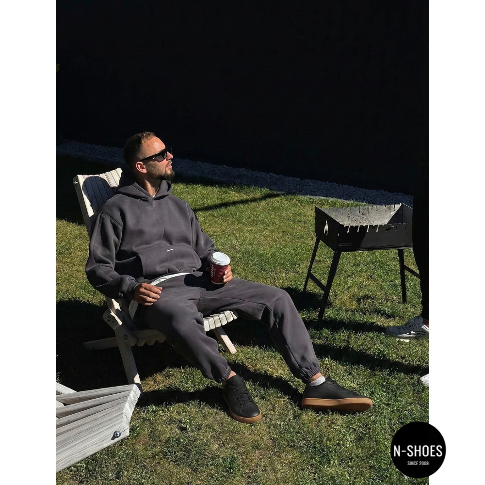 Оригинальные черные кеды Reebok Court Clean 100234604 6098 (Gum Sole)