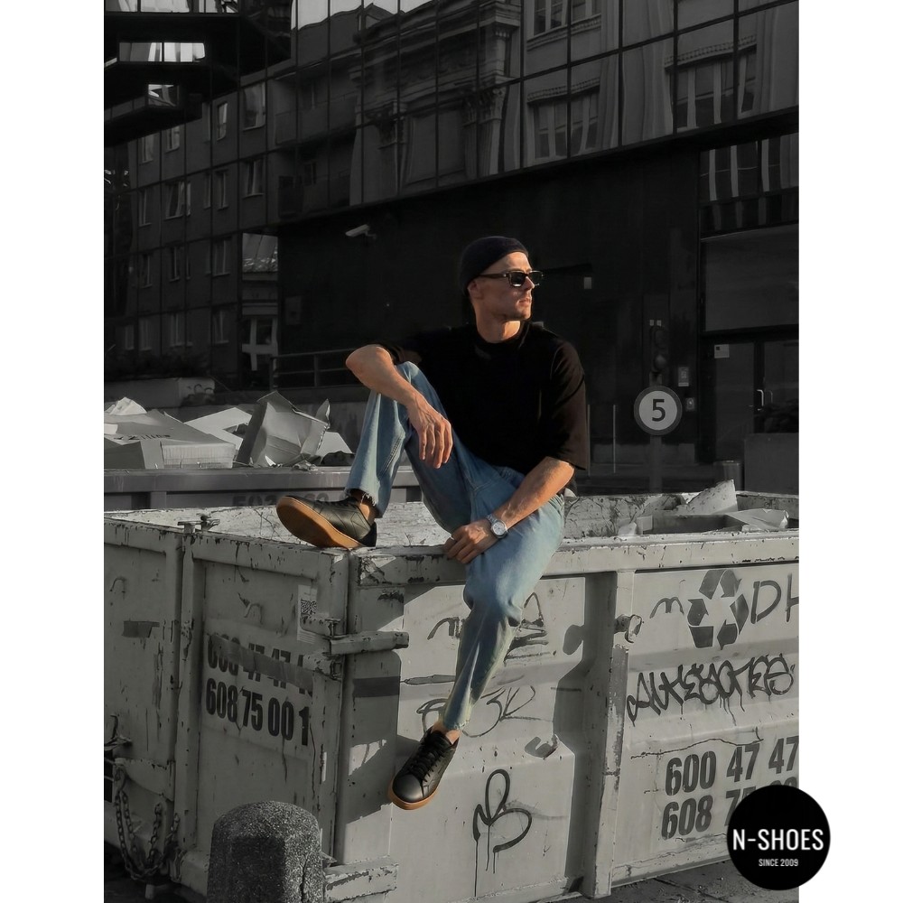 Оригинальные черные кеды Reebok Court Clean 100234604 6098 (Gum Sole)