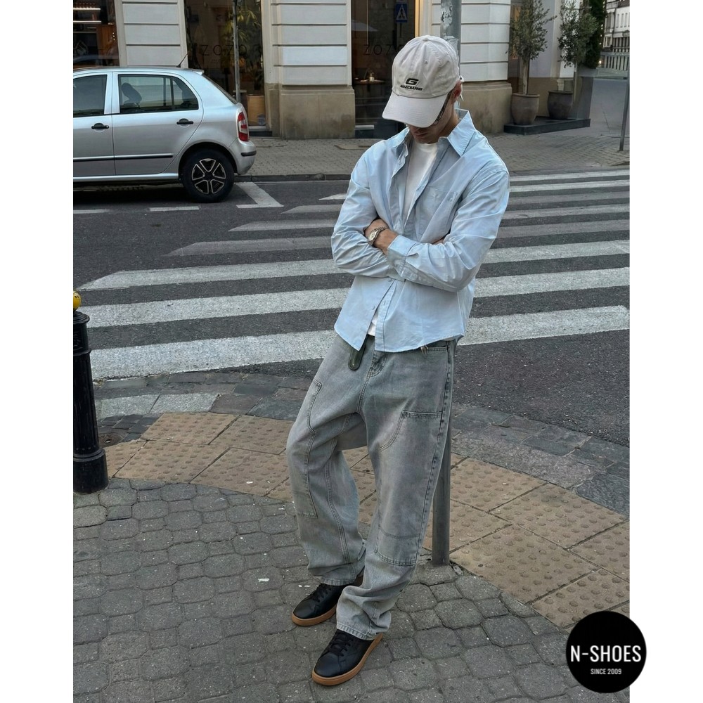 Оригинальные черные кеды Reebok Court Clean 100234604 6098 (Gum Sole)