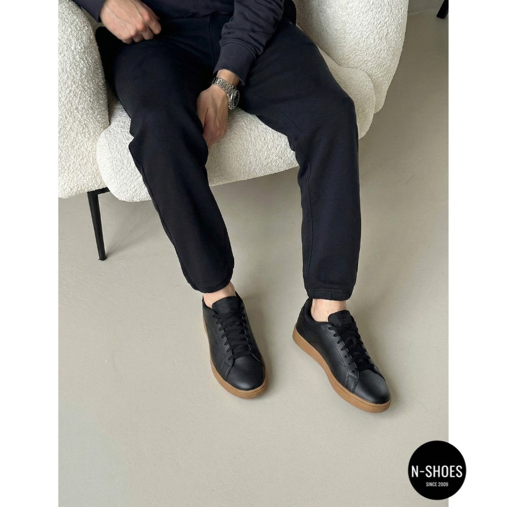 Оригинальные черные кеды Reebok Court Clean 100234604 6098 (Gum Sole)