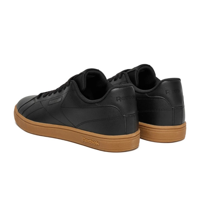 Men's Black Reebok Court Clean 100234604 6098 on Brown Sole