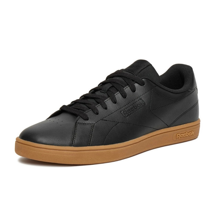 Men's Black Reebok Court Clean 100234604 6098 on Brown Sole