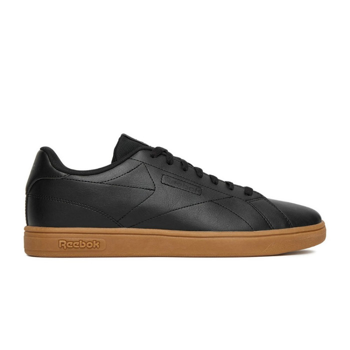 Men's Black Reebok Court Clean 100234604 6098 on Brown Sole