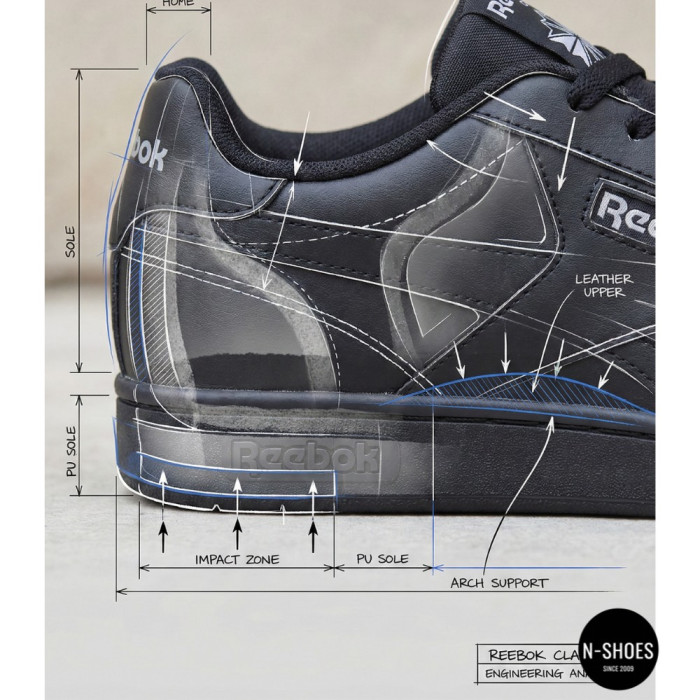 Мужские черные кеды Reebok Court Clean 100074370 6099