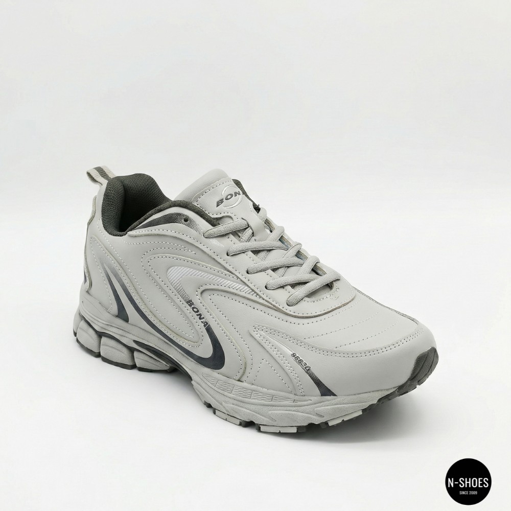 Чоловічі кросівки Bona 808M Grey-Dark Grey 6136 з натуральної шкіри