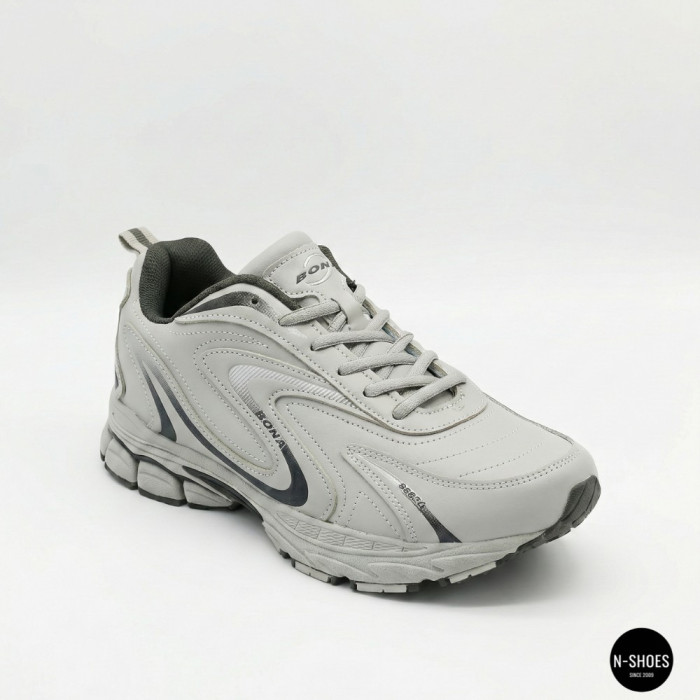 Мужские кроссовки Bona 808M Grey-Dark Grey 6136 из натуральной кожи
