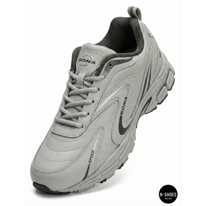 Мужские кроссовки Bona 808M Grey-Dark Grey 6136 из натуральной кожи