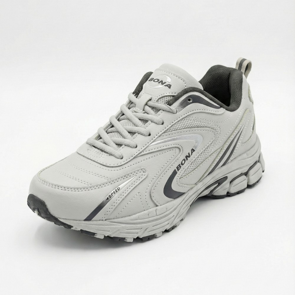 Чоловічі кросівки Bona 808M Grey-Dark Grey 6136 з натуральної шкіри