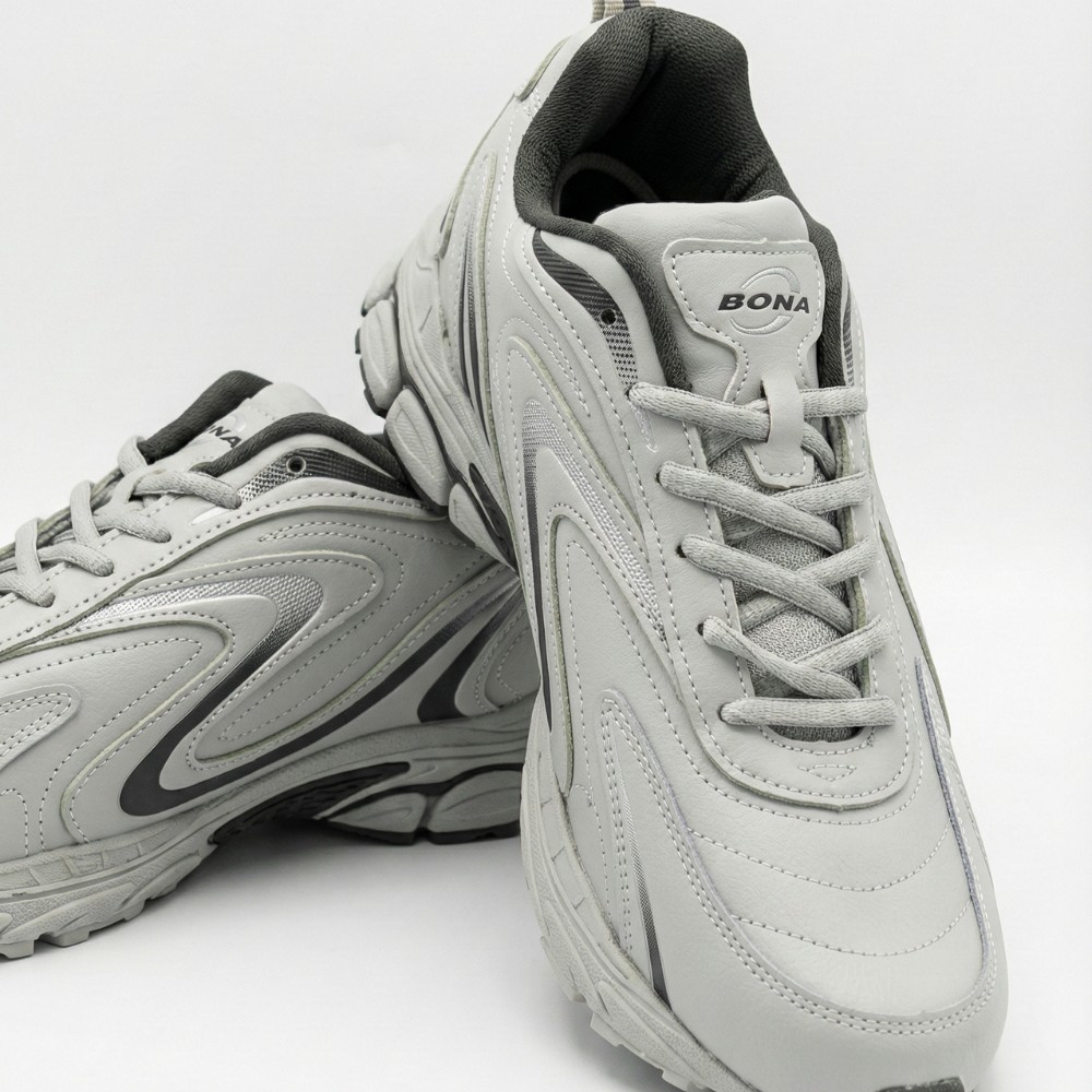 Чоловічі кросівки Bona 808M Grey-Dark Grey 6136 з натуральної шкіри