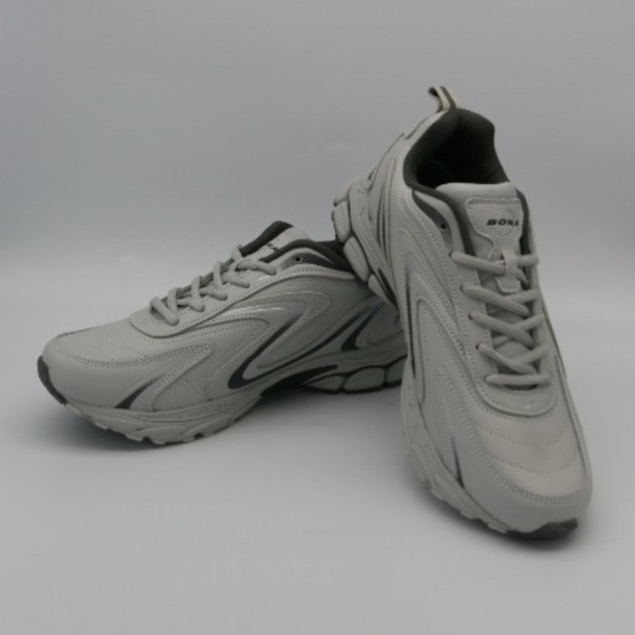 Мужские кроссовки Bona 808M Grey-Dark Grey 6136 из натуральной кожи