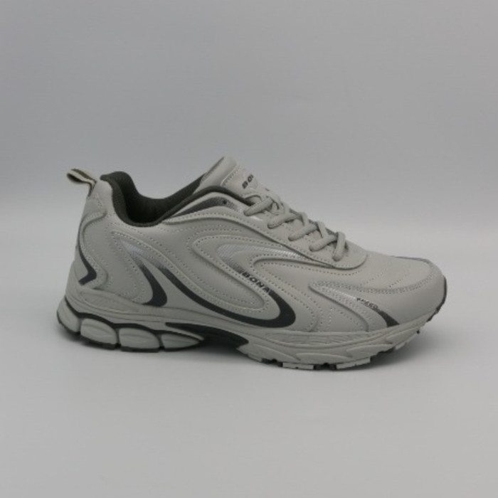 Мужские кроссовки Bona 808M Grey-Dark Grey 6136 из натуральной кожи