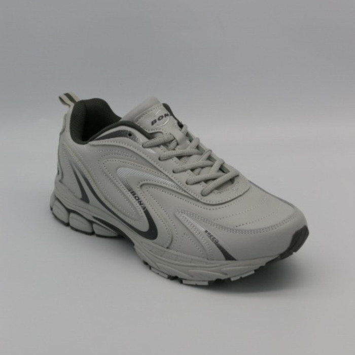 Мужские кроссовки Bona 808M Grey-Dark Grey 6136 из натуральной кожи