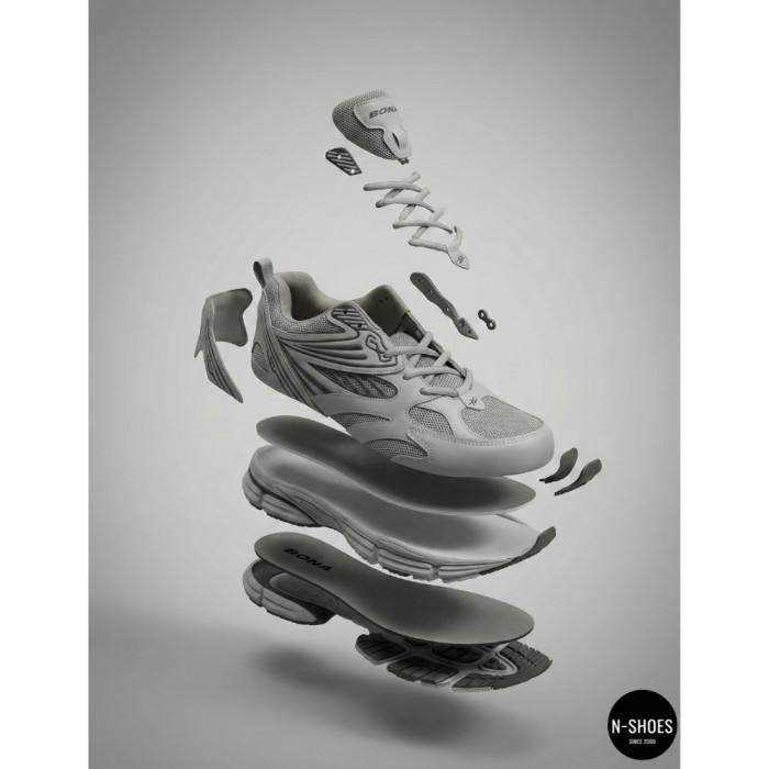 Men's Leather Sneakers Bona 876M: ASICS Gel-Kayano Style Design