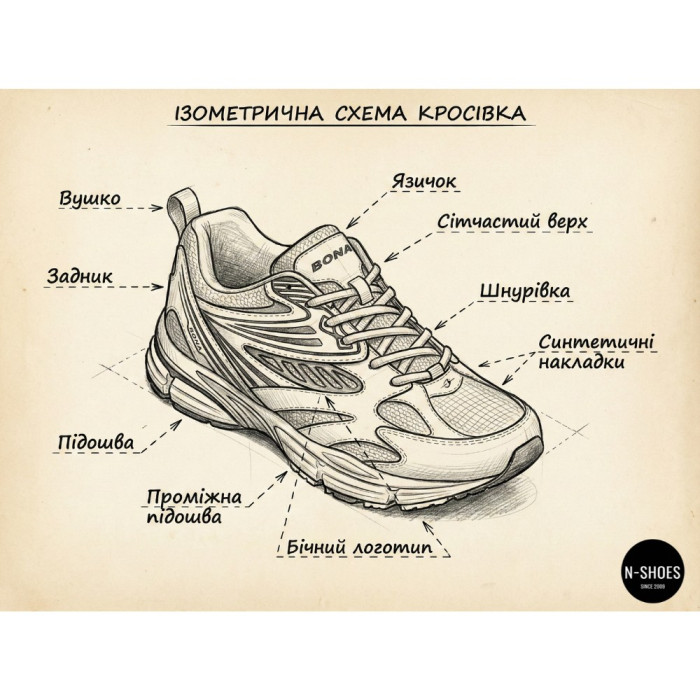 Men's Leather Sneakers Bona 876M: ASICS Gel-Kayano Style Design
