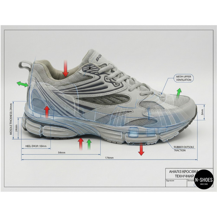 Men's Leather Sneakers Bona 876M: ASICS Gel-Kayano Style Design