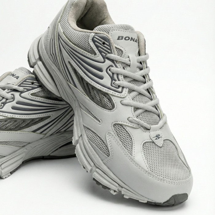 Men's Leather Sneakers Bona 876M: ASICS Gel-Kayano Style Design