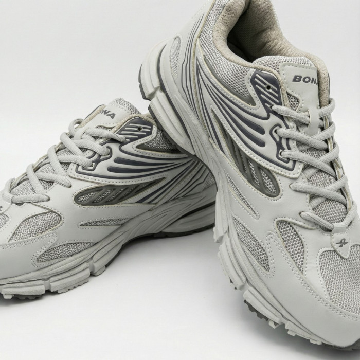 Men's Leather Sneakers Bona 876M: ASICS Gel-Kayano Style Design